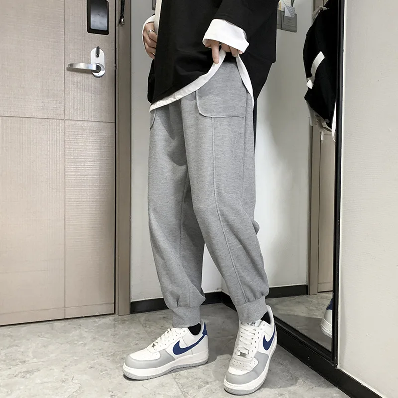 

Повседневные брюки, мужские весенне-осенние повседневные хлопковые спортивные брюки, Мужская свободная спортивная и повседневная обувь, б...