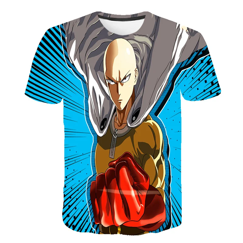 

2022 Summer New Boys Cool One Punch Man 3d Printing T-shirts Anime Short-sleeved Children T-shirt Casual All-match Tops 4-14T
