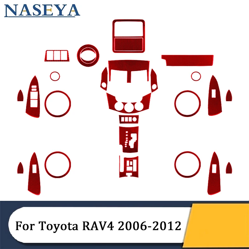 Красные наклейки из углеродного волокна для Toyota RAV4 2006 2007 2008 2009 2010 2011 2012