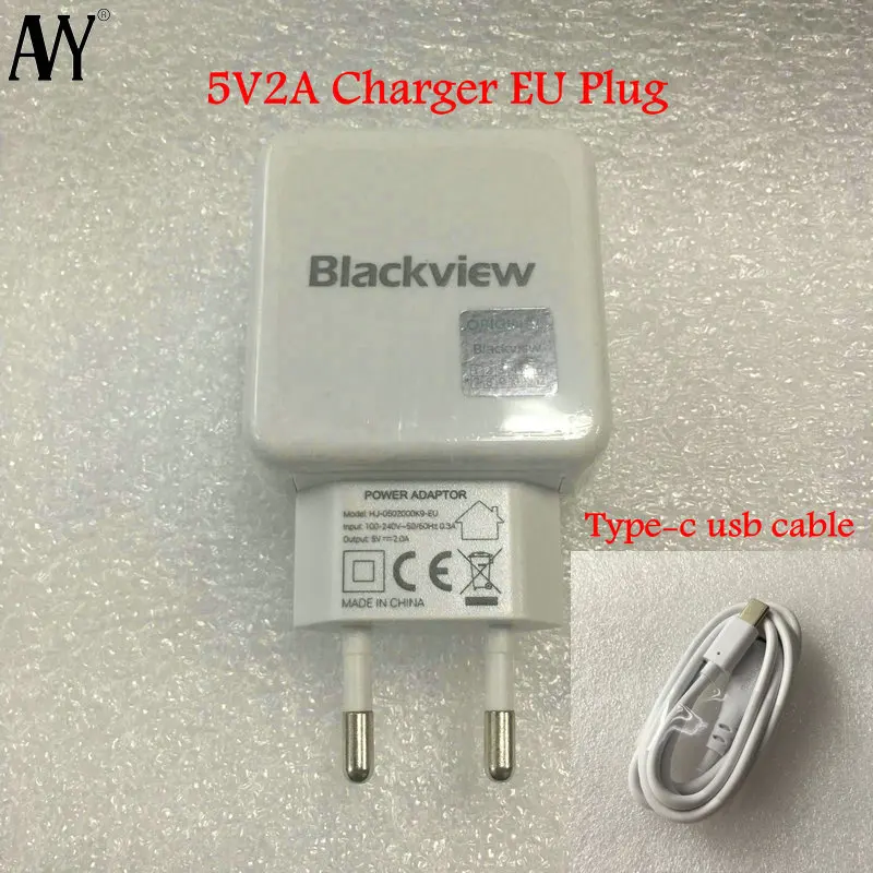 

Power Adapter for Blackview A80 Pro S8 Pro A90 A80 Plus 10W EU Plug 5V2A Travel Charger Connector Original Type C USB Cable