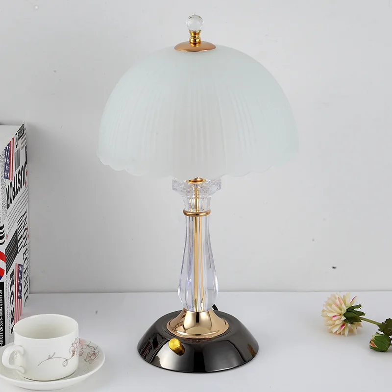 

Simple Modern Bedroom Bedside Table Lamp European Style Creative Fashion Warm Romantic Warm Light Glass Table Lamp Home Decor
