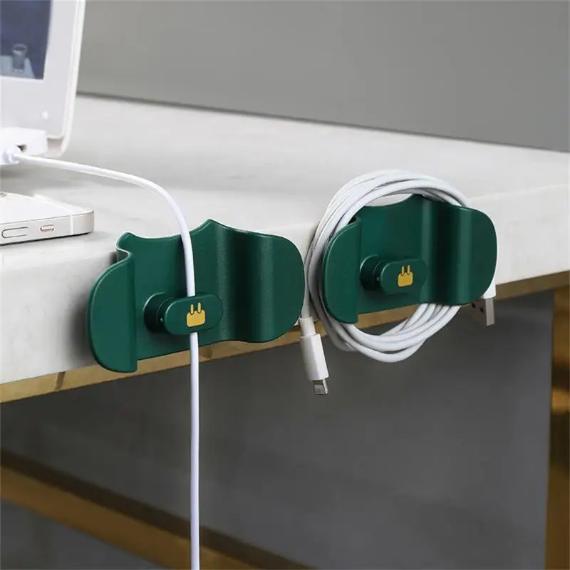 

Wall Hanging Charger Organizer Desktop Workstation Free Punching Cable Management Cable Organizer Clips Wire Winder Cord Holder