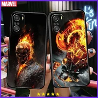 ghost rider marvel phone case for xiaomi redmi 11 lite pro ultra 10 9 8 mix 4 fold 10t black cover silicone back prett