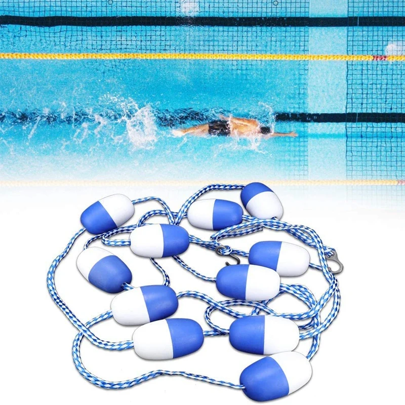 

5m Swimming Pool Safety Divider Rope Floating Rope Lane Line Pool Equipment (11 Balls) for Waterway Shoal Buoy Line