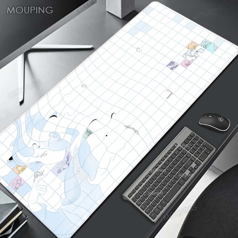 

Art White Mouse Pad Gamer Office Tables Computer Deskmat Anime Pc Accessories Extended Pad Large Mousepad Gaming Computer Tables