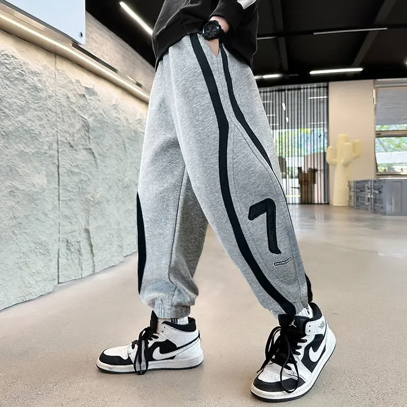 Детская одежда новые брюки для мальчиков-подростков модные корейские спортивные