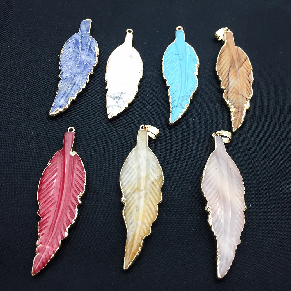 

Natural Stone Angel Wing Crazy Agate Pendant 22-68m Ethnic Wind Engraved Angel Wing Pendant DIY Necklace Sweater Chain Accessory