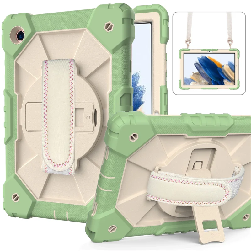 

Silicone Armor Kickstand Case for Samsung Galaxy Tab A8 2021 Tablet Cover for Samsung Tab A8 10.5 SM-X200/SM-X205 Rotating Case