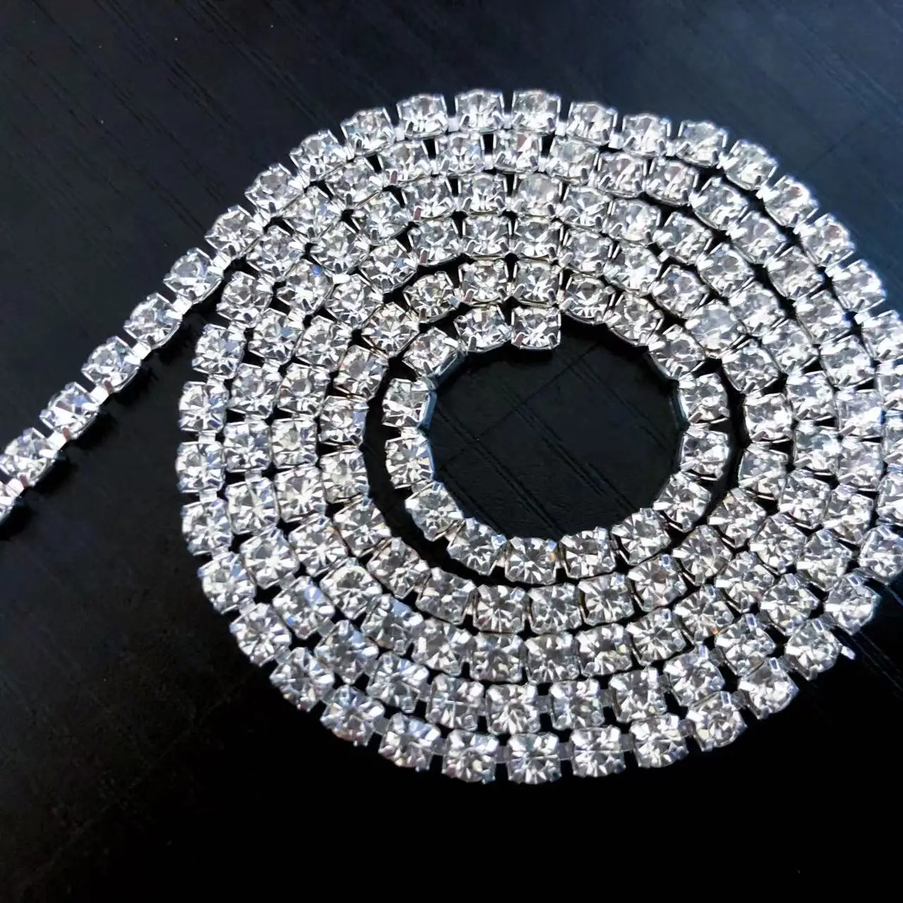 120cm simple shiny Rhinestone Ponytail long hair chain braided 1pcs accessories women's Crystal Hair accessori - купить по
