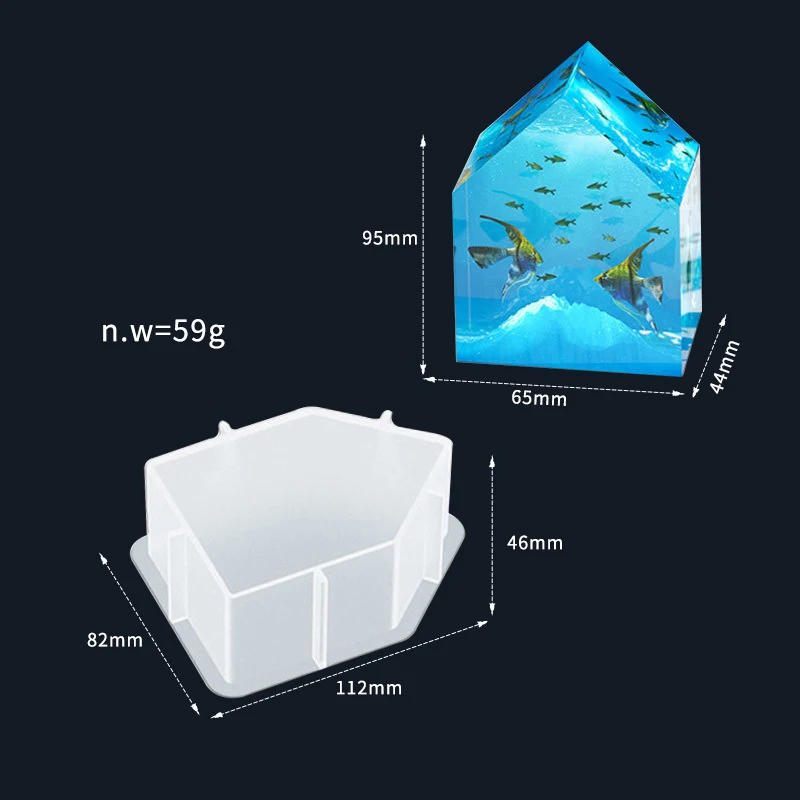 Geometry House Shaped Epoxy Resin Mold Jewelry Insect Plant Specimen Making Micro Landscape Decor House Specimen Silicone Mold