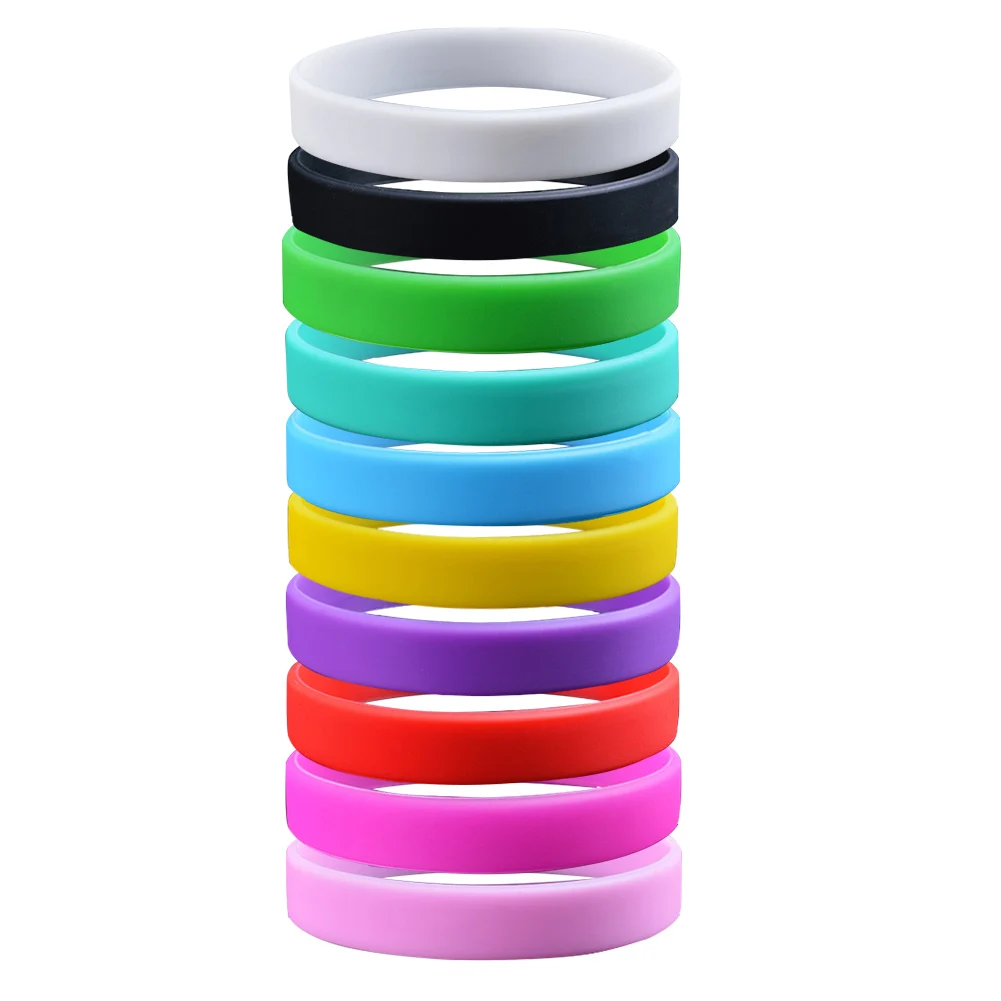 

100 Pieces Anti Lost Lightweight Woman Men Durable Silicone Wristband Rubber Bracelets Games Easy Clean Sports Stretch Universal