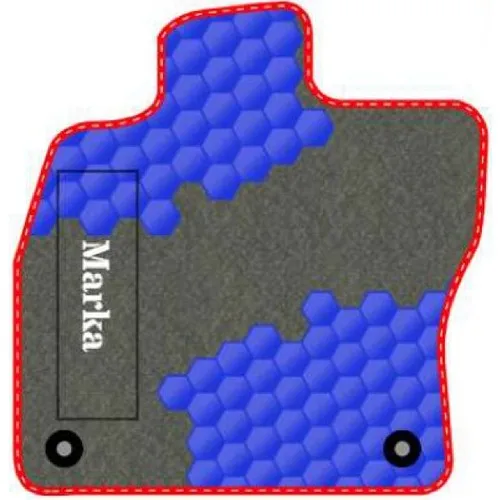 Коврик для хэтчбека Honda Civic 2003-2005 -5 серый коврик с синим узором и красными краями