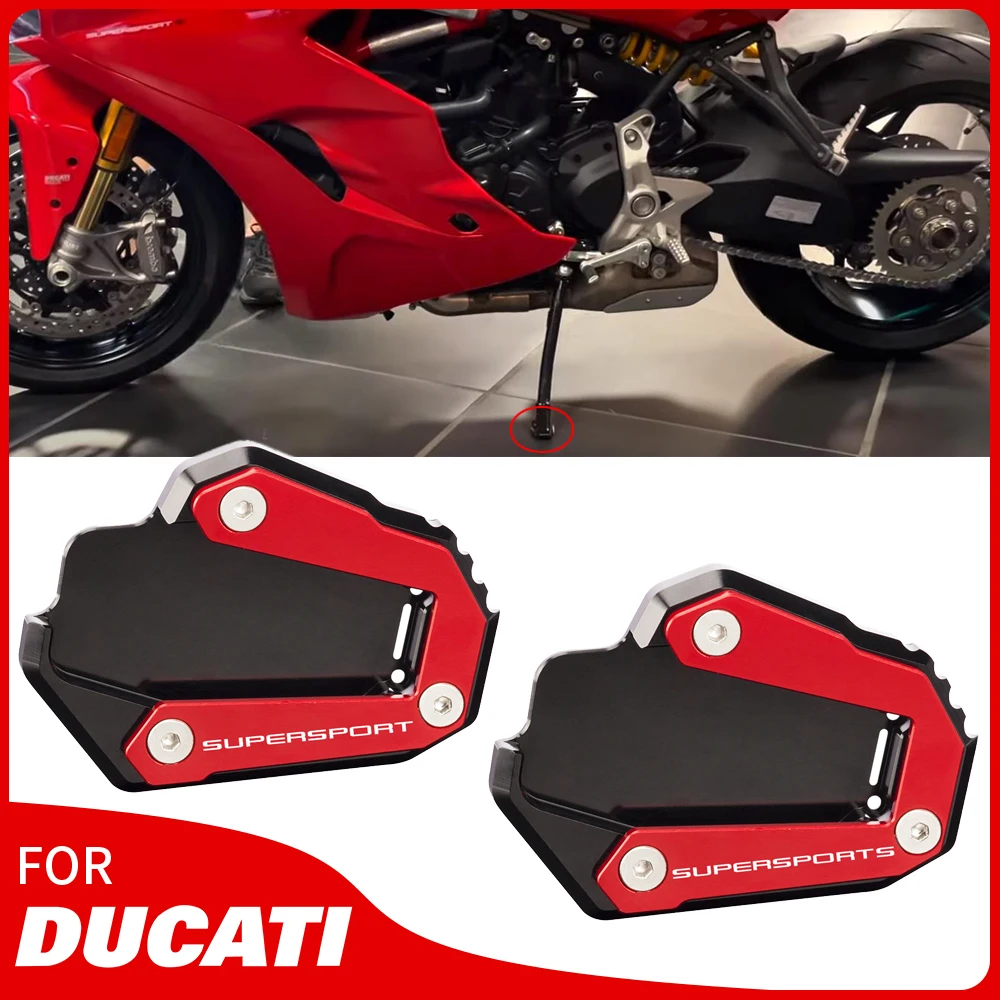 

For Ducati Supersport 950 950S SupersportS 2020 Motorcycle Aluminum Side Stand Enlarge Kickstand Enlarge Plate Pad Accessories