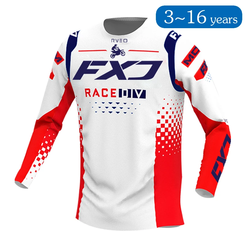 Детская футболка для мотокросса рубашка внедорожников мальчиков и девочек 3 4 5 6 7