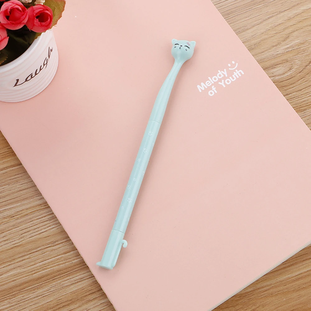 

50 шт. креативные высокие гелевые ручки с надписью в виде кошки, милые подарки для студентов, Обучающие канцелярские принадлежности 0,5 мм, чер...