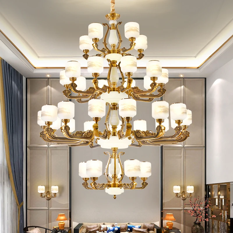 

Chandelier Living Room Lamp European Style Luxury Atmosphere Retro Floor Restaurant Bedroom Lamps Room Decor Pendant Lights