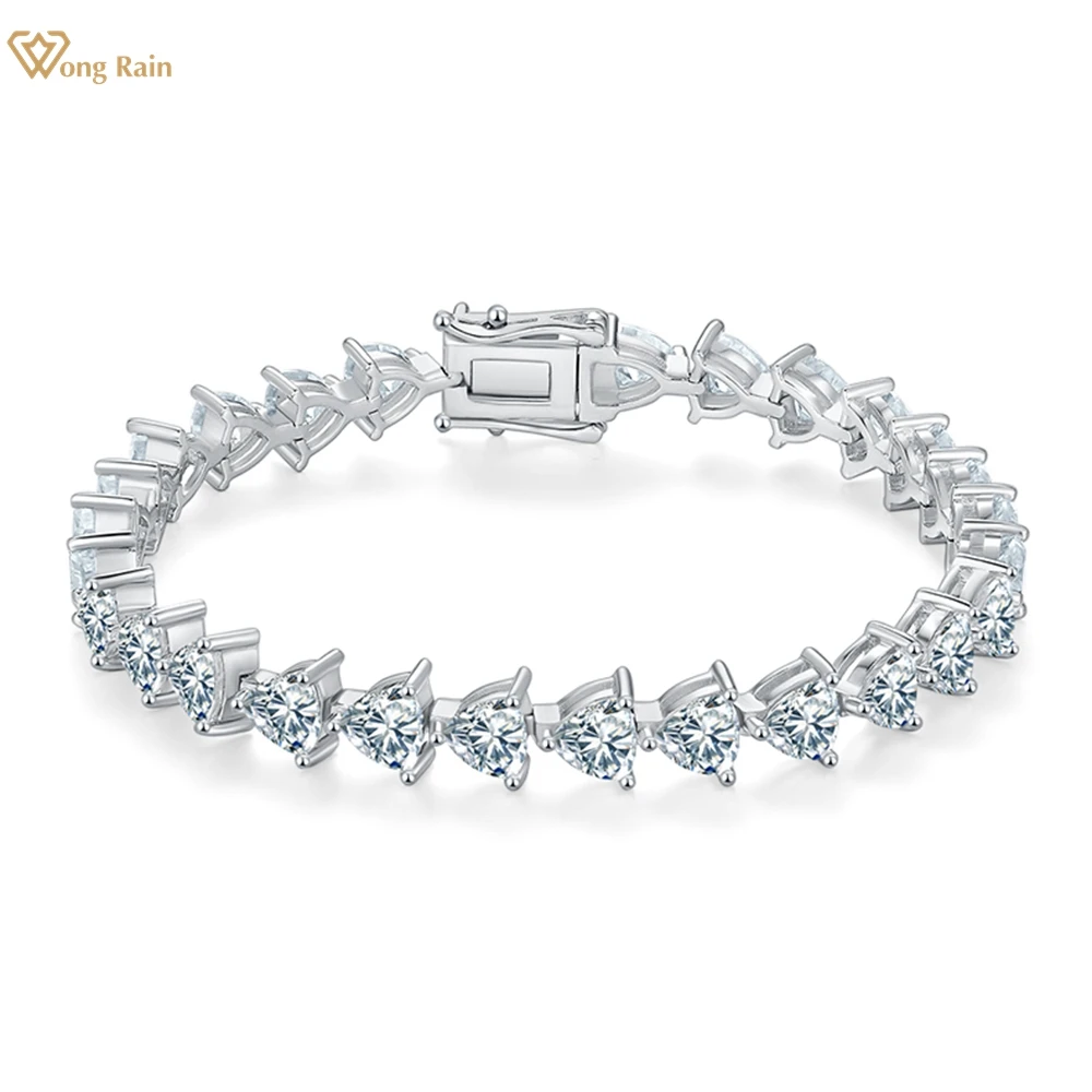

Wong Rain 925 Sterling Silver VVS1 3EX 5MM Triangle Pass Test Diamonds Real Moissanite Bracelets Bangle Fine Jewelry Wholesale