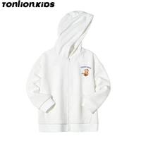 ton lion kids spring knitwear casual fashion cardigan hooded sweater girls jacket 5 12 years old girls clothes