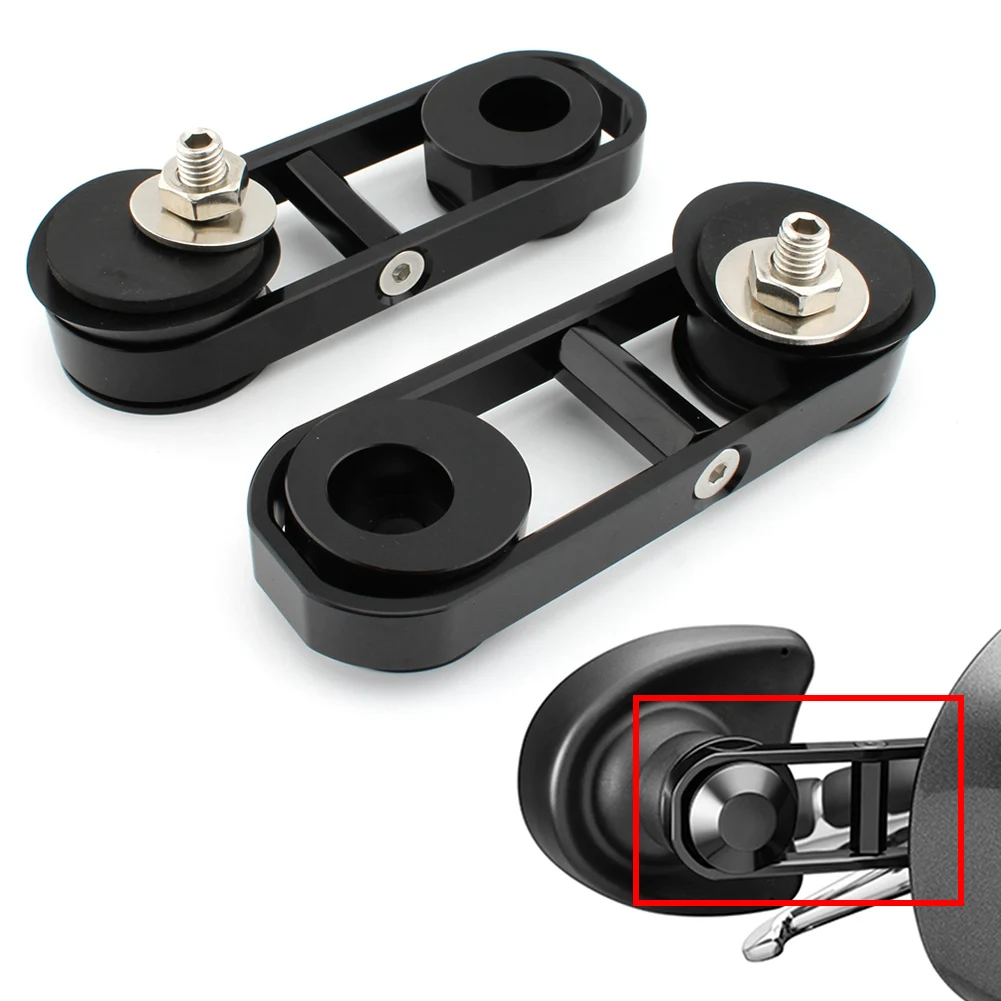 

1Pair Motorcycle Black 180° Adjustable Drop Mirror Relocator Mount For Harley Touring Street Glide FLHX 2006-2013