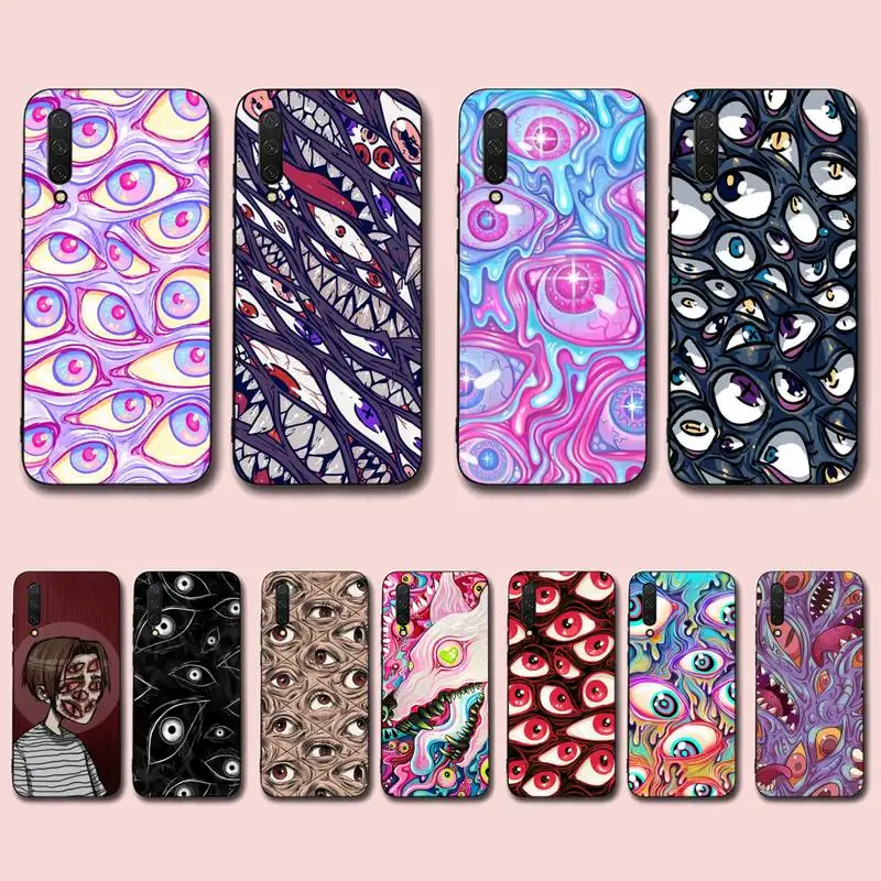 

Scary Face Eyes Smiley Phone Case for Xiaomi mi 5 6 8 9 10 lite pro SE Mix 2s 3 F1 Max2 3