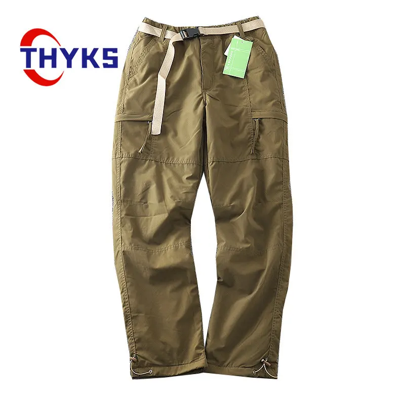 

Men's Hiking Windproof Waterproof Plush Soft Shell Pants Outdoor Straight Multi Bag Overalls Camping Hunting Equipment Trousers