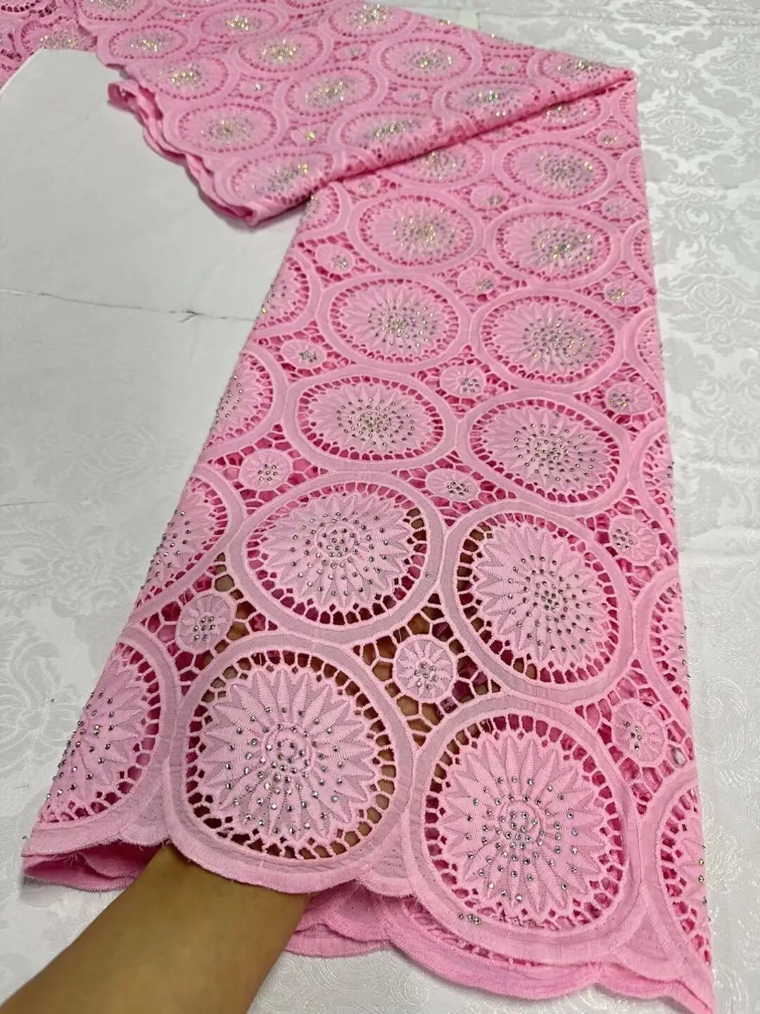 Нигерийская африканская кружевная ткань 2024 высококачественное кружево