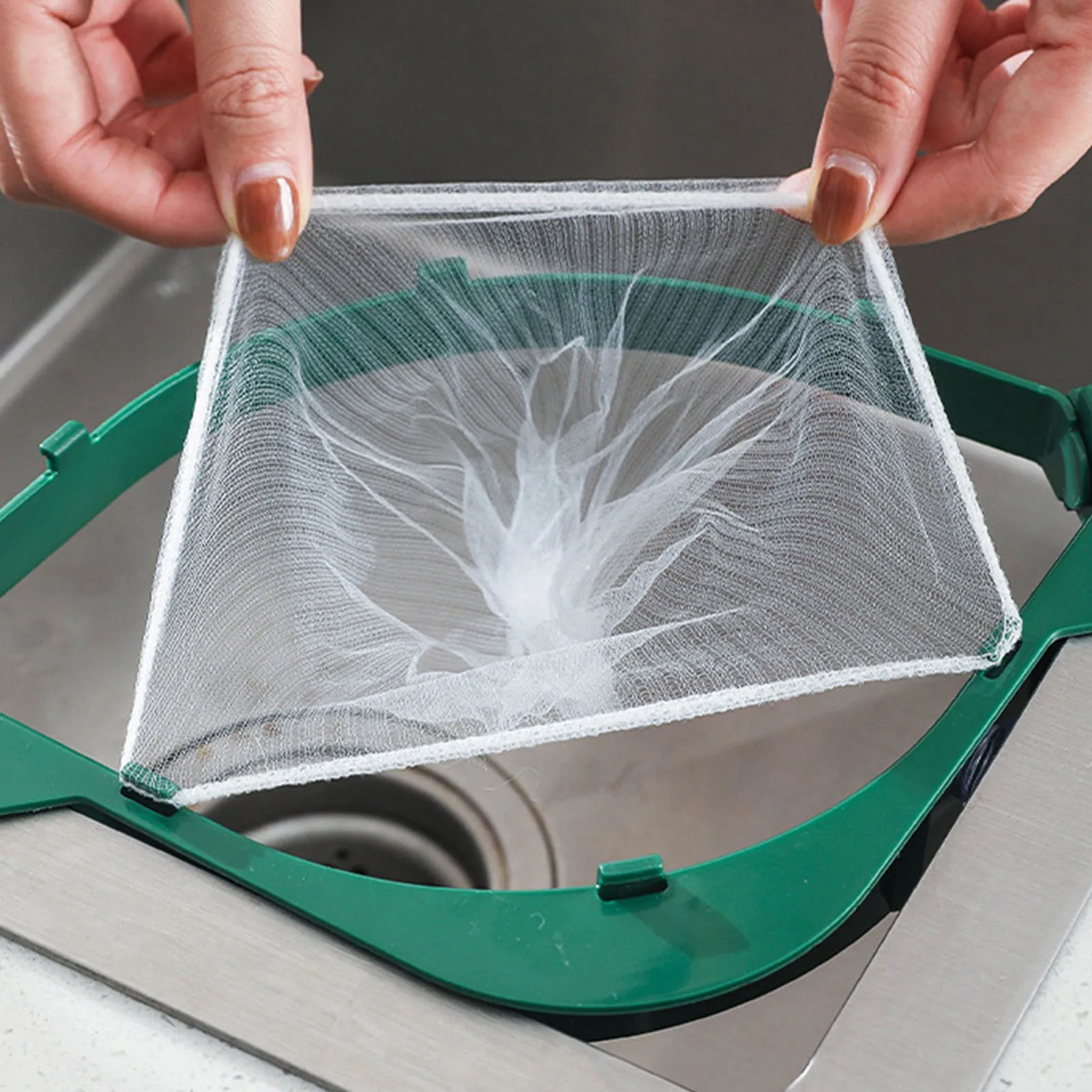 

Multipurpose Sink Drain Strainer Triangle Drainage Rack Mesh Sink Strainer Bag Net Sink Drain Net Mesh Sink Food Catcher