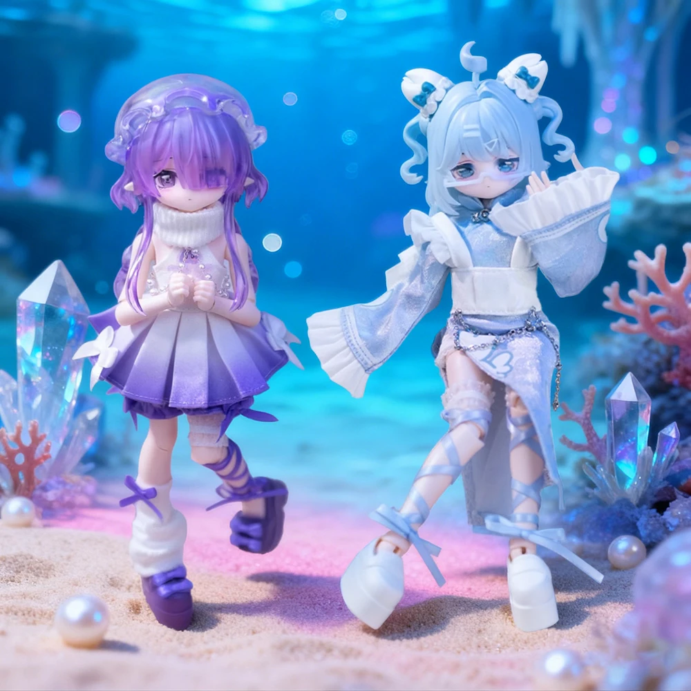 Фото Фигурка серии Ocean Gen Lucky Blind Box, подвижный шарнир, сменная одежда, кукла, модный орнамент, загадочные игрушки, праздничный подарок №5