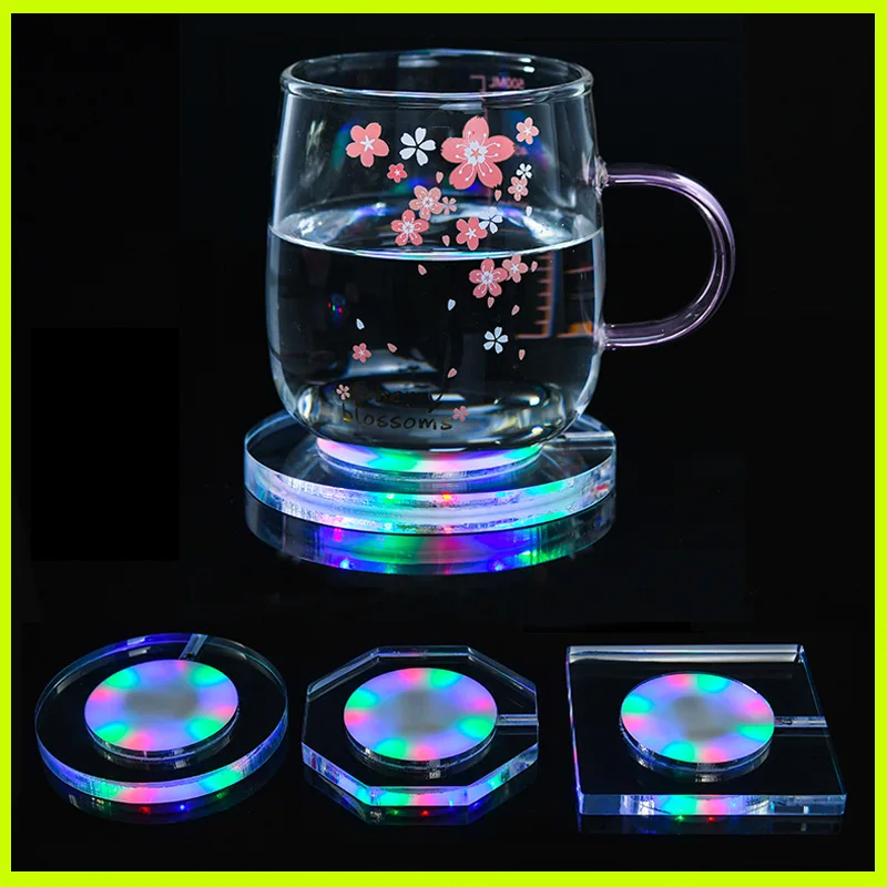 

Perfect Acrylic LED Hookah Shisha Light Rechargeable Bar KTV Cocktail Coaster Family Table Mat Wedding Party Atmosphere Lamp