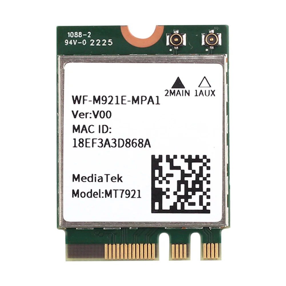 

WIFI 6 1800 Мбит/с MT7921 M.2 NGFF для Bluetooth 5,2 беспроводная Wi-Fi карта двухдиапазонный 2,4G/5 ГГц фотоадаптер 802.11ax Windows 10 11