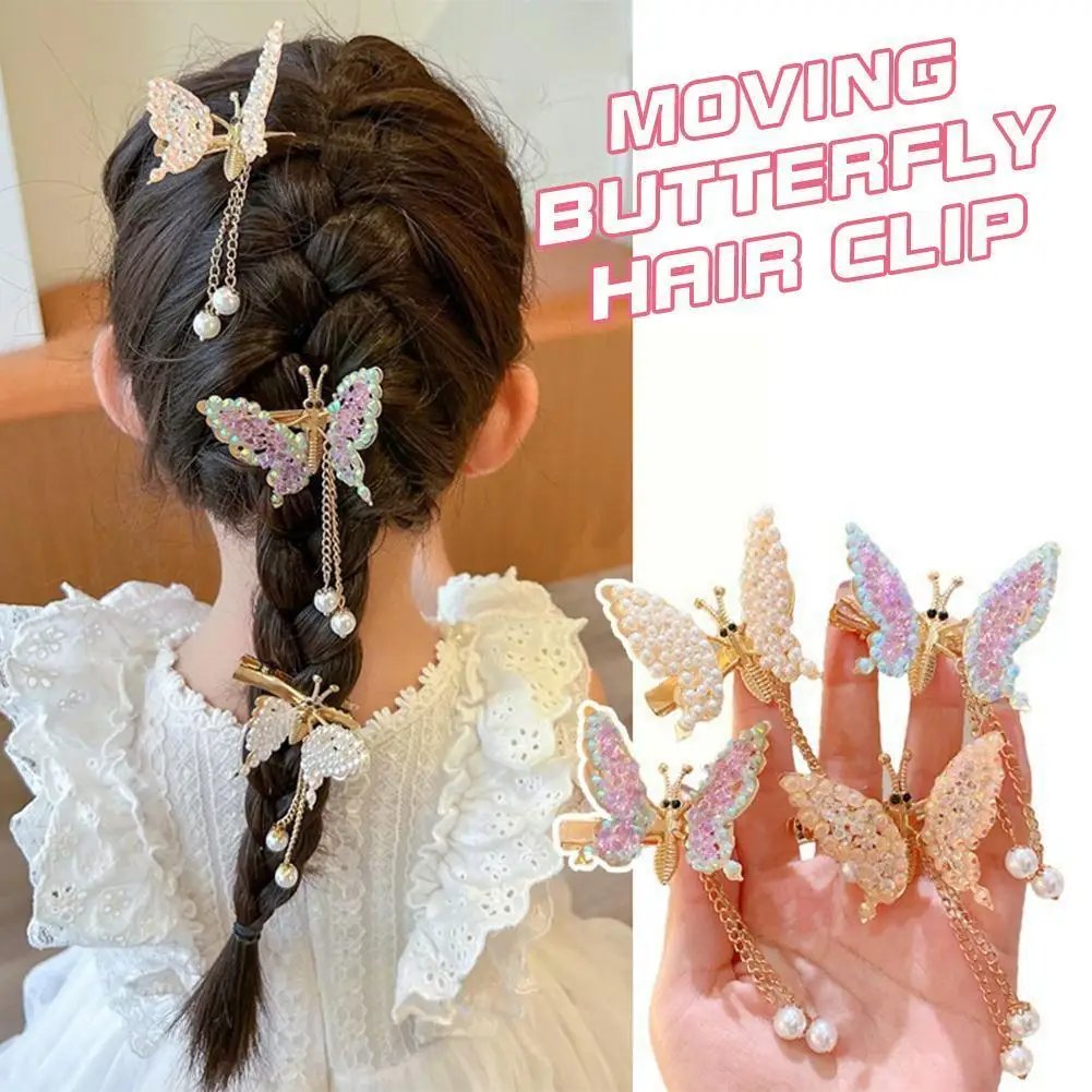 

1 пара милые летающие заколки для волос 3d заколка для волос с летающим жемчугом блестящие заколки для волос для девочек Cl R8o3
