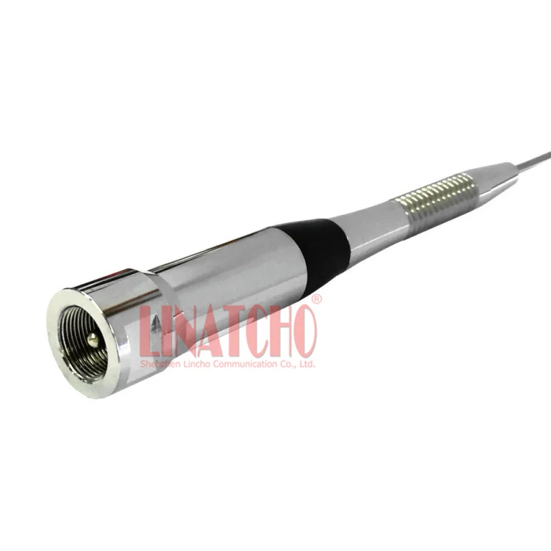 10A UHF 400-470MHz Stainless Steel High Gain Mobile Radio Whip PL259 Bottom Spring Antenna