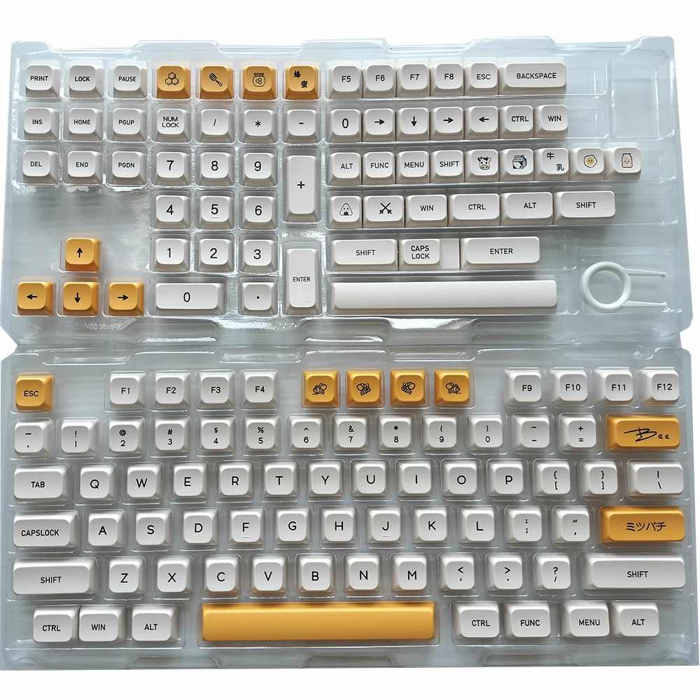 

140 Keys Korean Japanese Russian Thailand Bee Milk Keycap XDA Profile PBT Keycaps For MX Switch Mechanical Keyboard DIY Custom