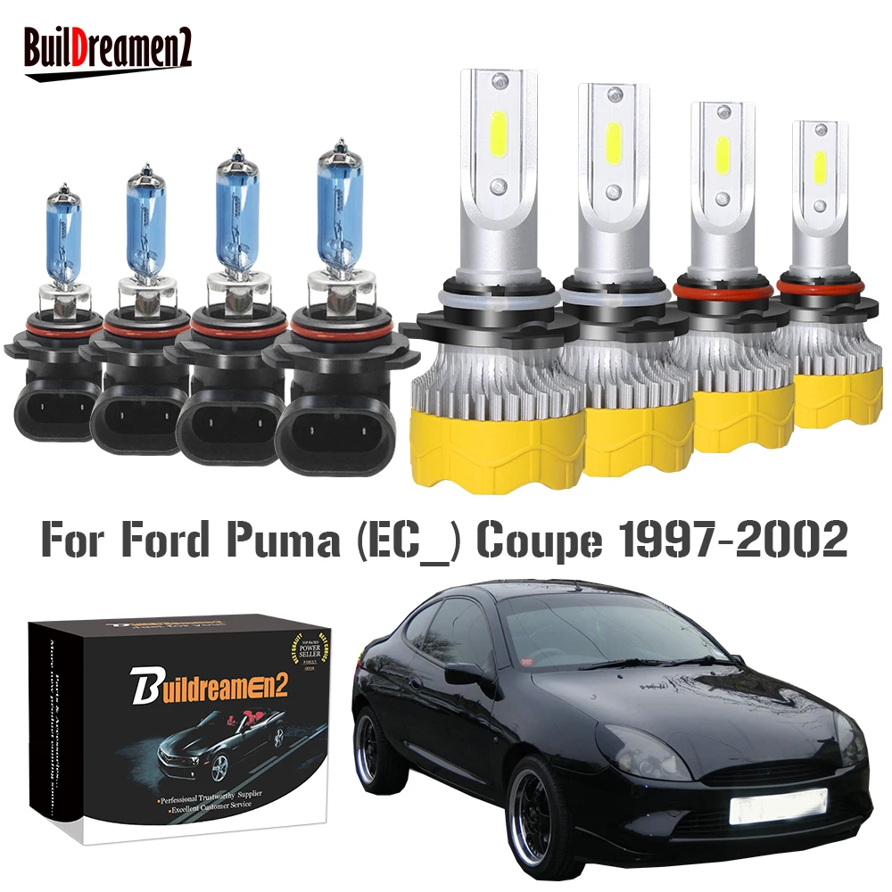 

4 Pieces Headlight High Beam + Low Beam Car Front LED Halogen Bulb Headlamp 12V For Ford Puma (EC_) Coupe 1997-2002