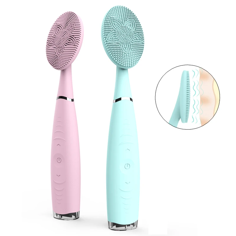 

Electric Sonic Facial Cleaning Brushes Silicone Face Massager Lift Cleanshing Tool Blackhead Remover Brush for Dropshipping