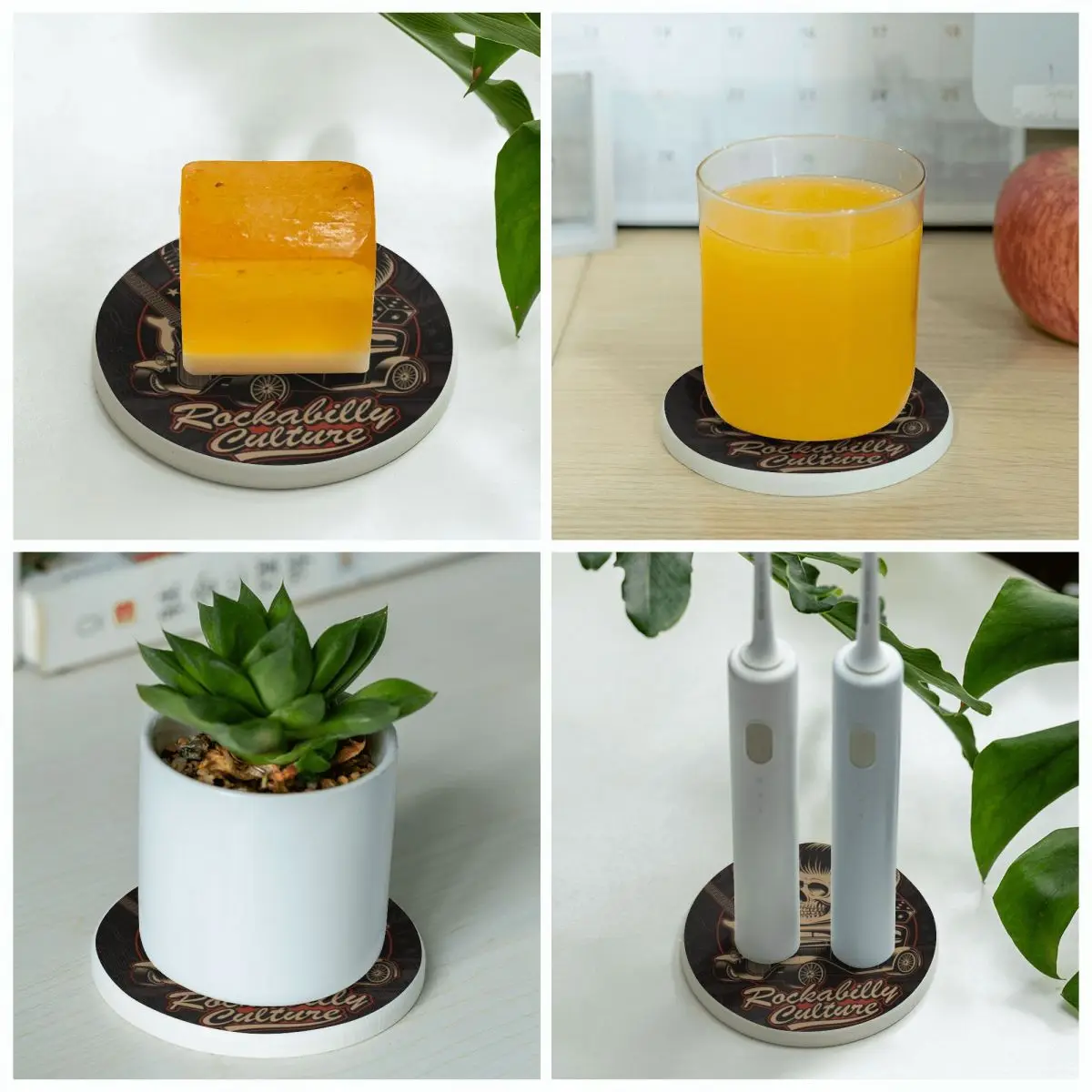 4 шт. подставка в виде черепа с горячим стержнем гитара стиле рокабилли коврик для