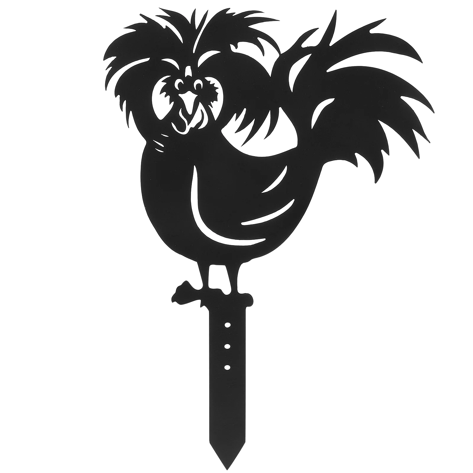 

Rooster Decor Stake Sign Chicken Yards Decorative Cock Animal Garden Adornment Lawn Insert Iron Metal
