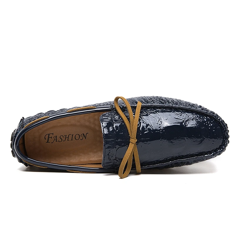 Кожаные мужские повседневные лоферы летние топ-сайдеры слипоны на плоской