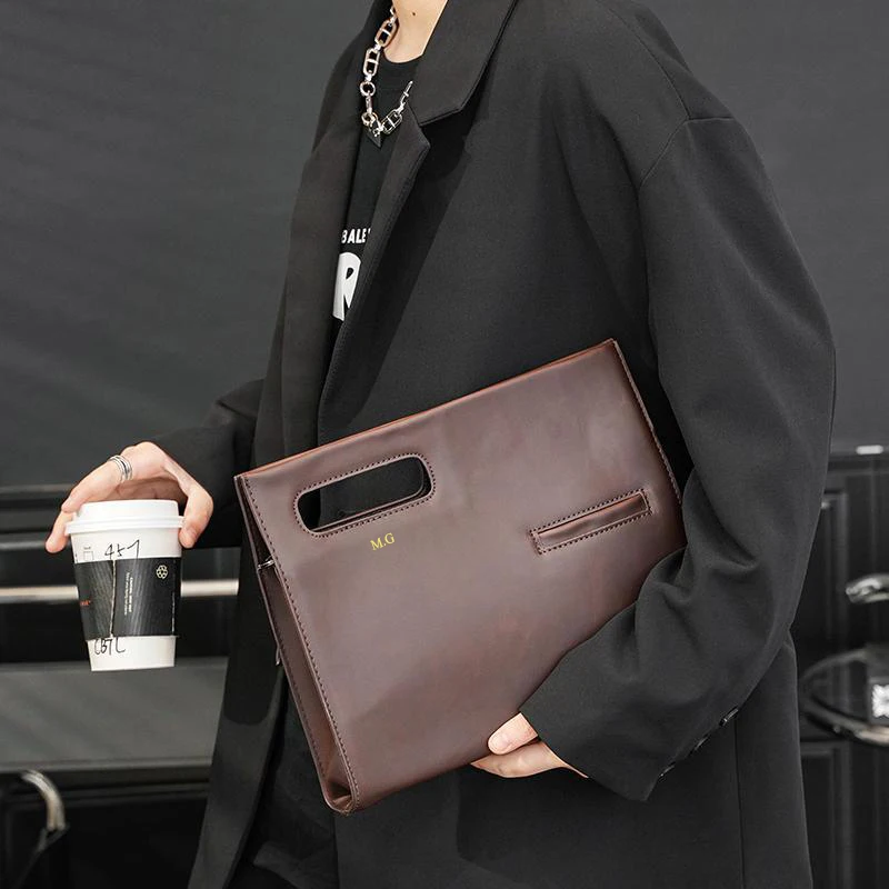 Кожаный мужской портфель модная деловая офисная универсальная сумка через плечо