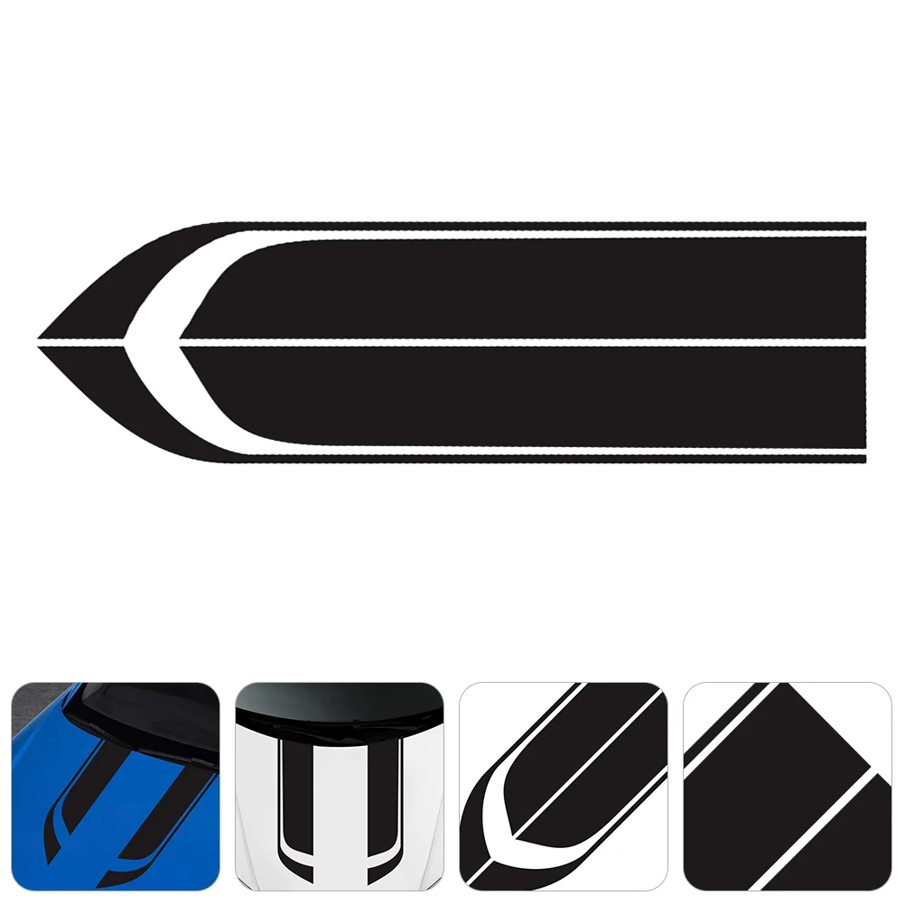 

2 Pcs Hood Decals Decals Cars Rear Engine Cover Vinyl Decal Delicate Car Sticker Pvc Trunk Rear Decal Stickers