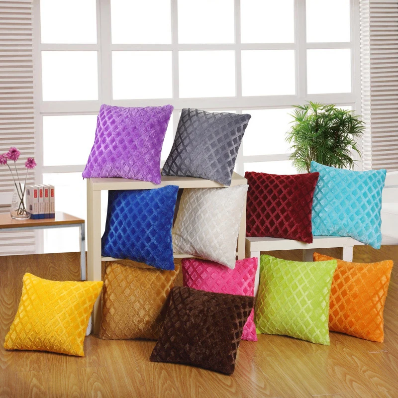 

43*43cm Pillowslip Cushion Cover Throw Pillows Covers Waist Throw Cushion Cover Solid Color Stylish Pillow Case Home Supplies