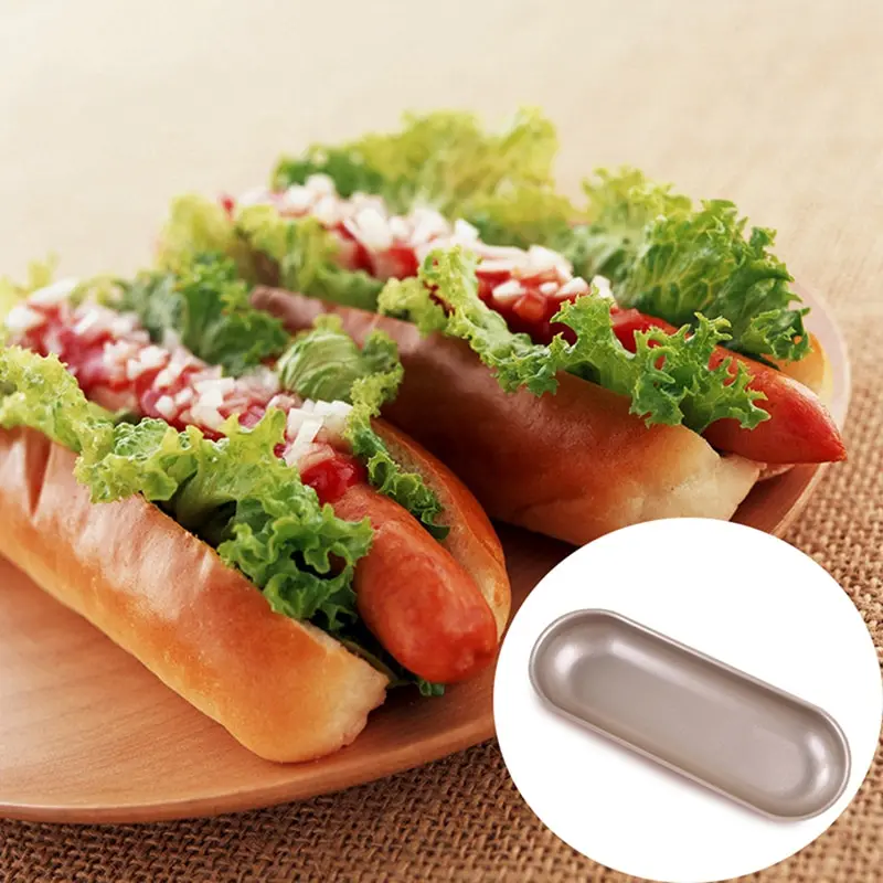 7 Inch Hot Dog Mold Bun Pan Hot Dog Bread Mold Non Stick Bakeware Oval Mold Kitchen Cooking Accessories Baking Tools