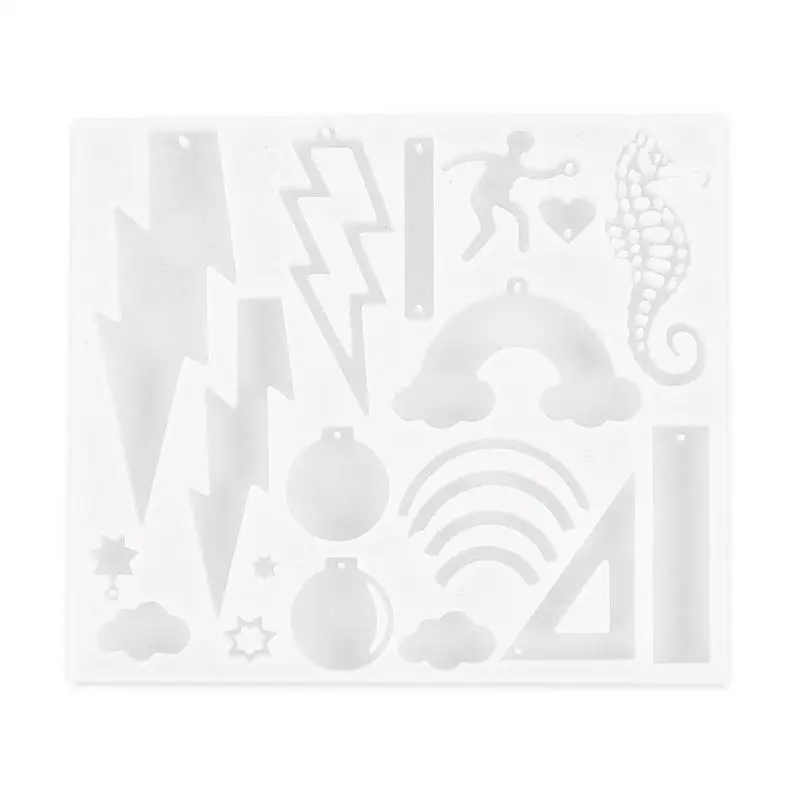 

DIY Crystal Epoxy Mold Lightning Rainbow Seahorse Silicone Mold Resin Mold Jewelry Baking Tools For Table Decoration