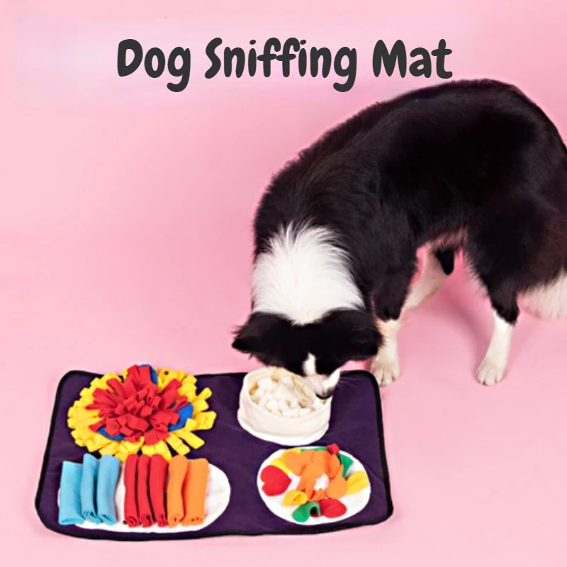 

Dog Sniffing Mat Puzzle Toy Snuffle Mat Slow Dispensing Feeder Pet Snack Feeding MatDog Toy Increase IQ Boring Interactive Game
