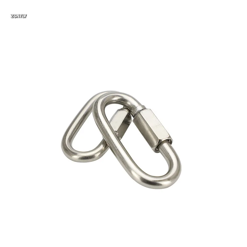 

1Pc Stainless Steel Climbing Gear Carabiner Quick Links Safety Snap Hook M3/M3.5/M4/M5/M6/M7/M8/M9/M10 Chain Connecting Ring