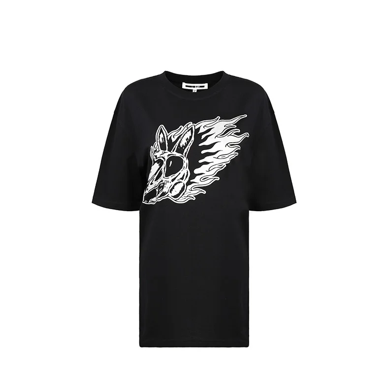

MCQ Men's and Women's Unisex Printed Round Neck Short Sleeve All-match T-shirt