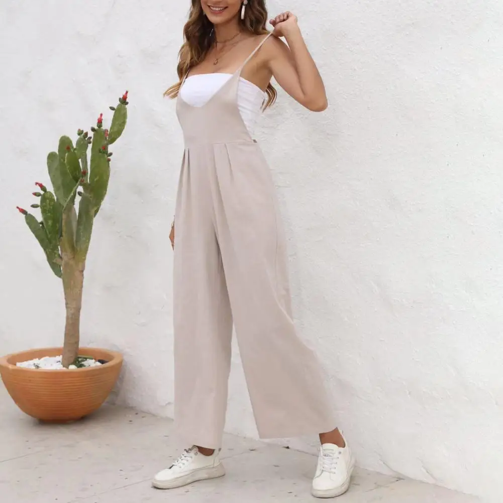 

Модный однотонный комбинезон, мягкий Однотонный женский комбинезон с глубоким шаговым швом, Женский Летний комбинезон, женская одежда