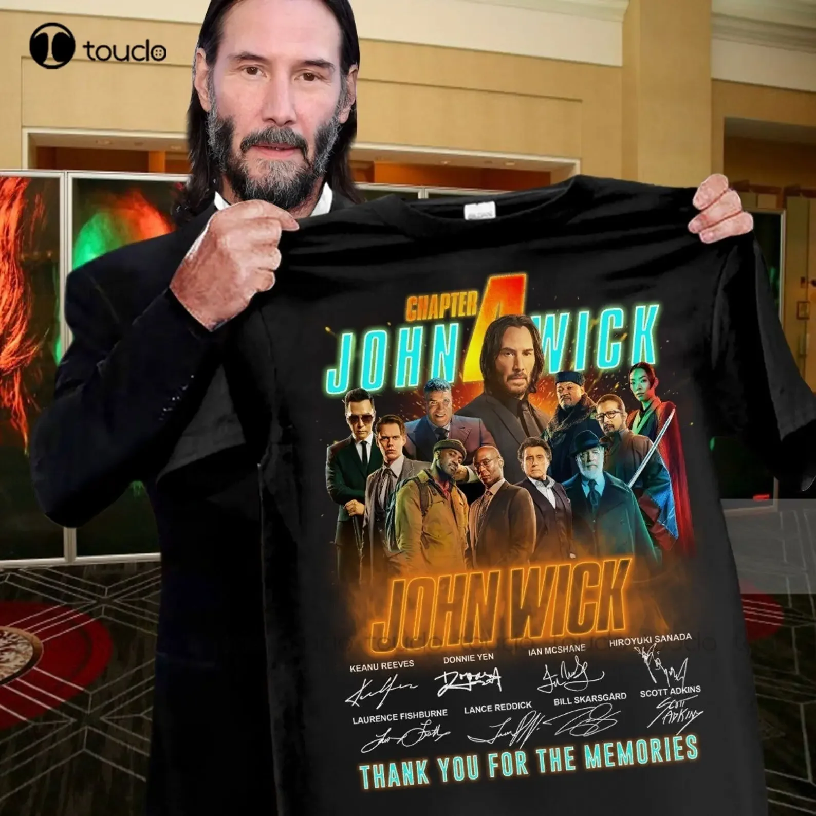 Рубашка John Wick Wick: Chapter 4. Limited 2023. с фанатским черепом Keanu Reeves.