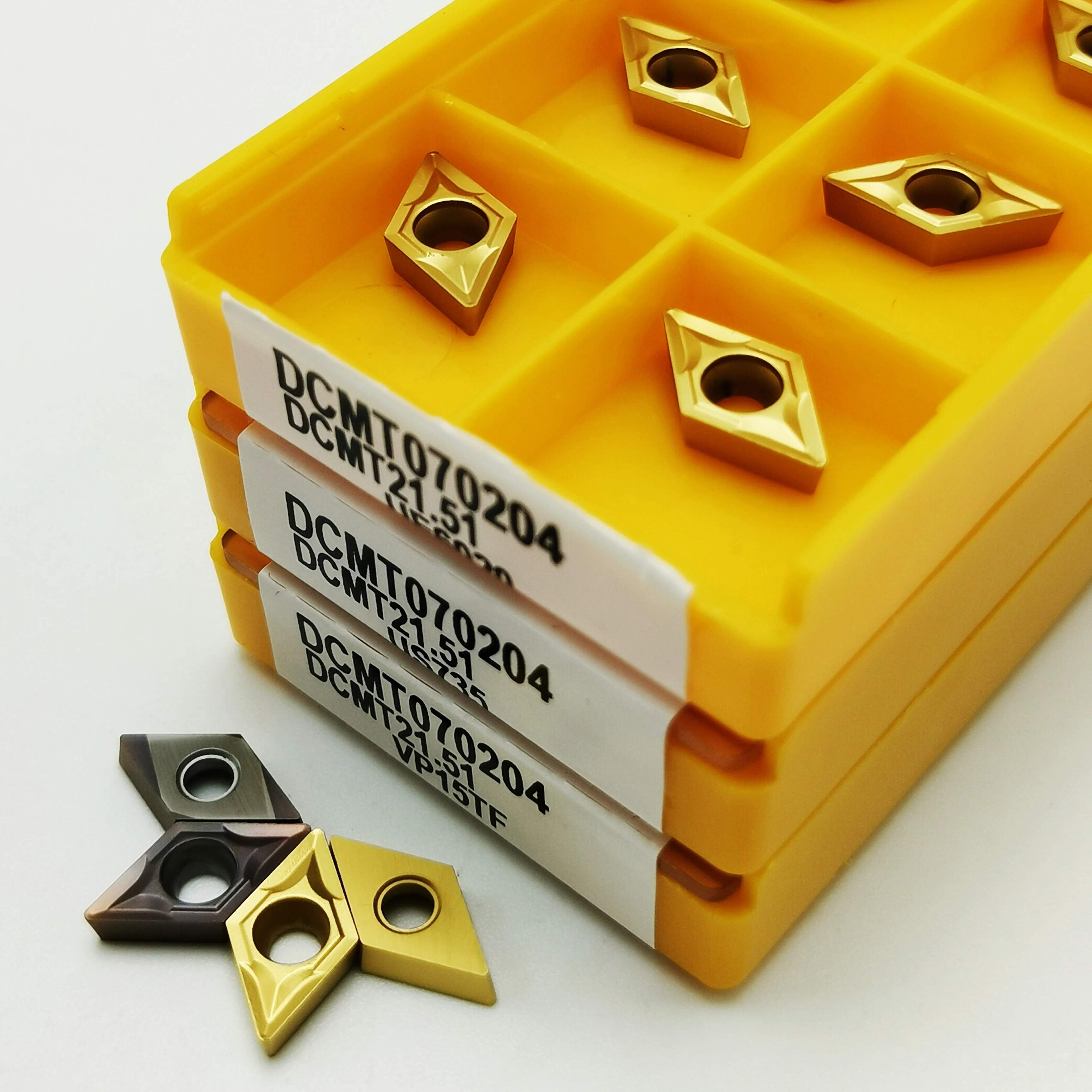 

10PCS DCMT070204 VP15TF UE6020 US735 Carbide Insert External Turning Insert CNC Lathe Tool Turning Tool DCMT070204