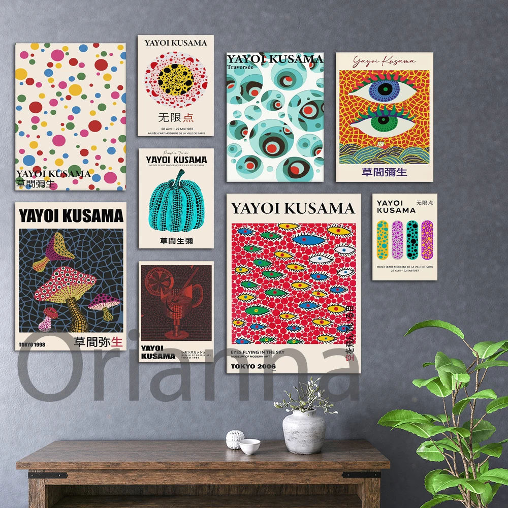 

Yayoi Kusama Print,Yayoi Kusama Poster,Exhibition Poster, Yayoi Kusama Wall Art Prints, Museum Exhibition, Japanese Art Painting